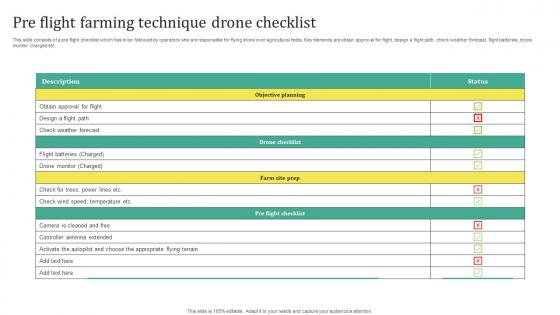 Pre Flight Farming Technique Drone Checklist Microsoft Pdf