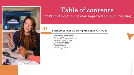 Predictive Analytics For Improved Decision Making Table Of Contents Inspiration Pdf