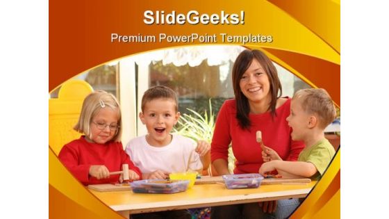 Preschoolers Education PowerPoint Template 1110