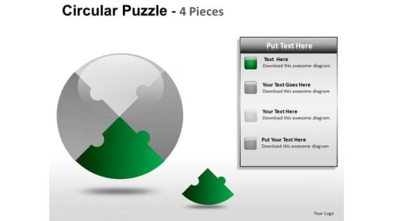 Presentation Circular Puzzle 4 Pieces PowerPoint Slides And Ppt Diagram Templates