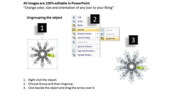 Presentation Flow 9 Diverging Arrows Process Model Ppt Cycle Diagram PowerPoint Templates