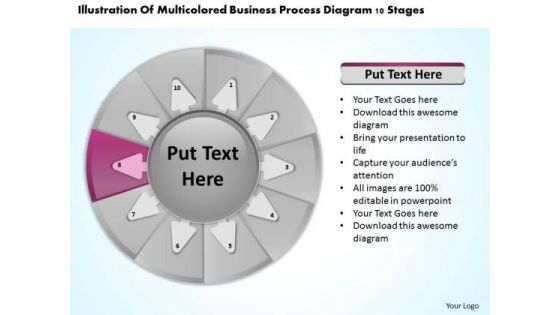 Presentation Process Diagram 10 Stages Create Business Plan PowerPoint Templates