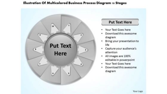 Presentation Process Diagram 10 Stages Ppt How Write Business Plan PowerPoint Templates