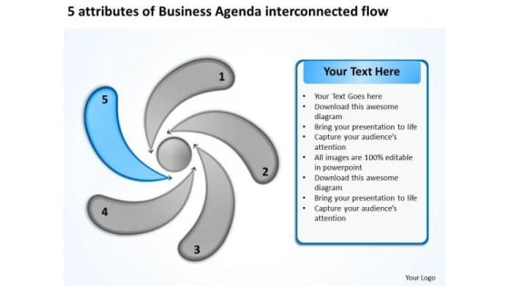 Presentations Agenda Interconnected Flow Free Business Plan Forms PowerPoint Slides