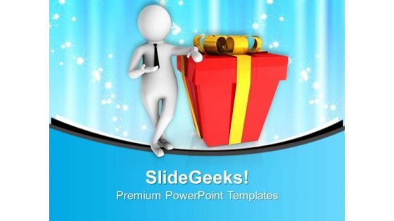 Presenting Christmas Gifts PowerPoint Templates Ppt Backgrounds For Slides 0713