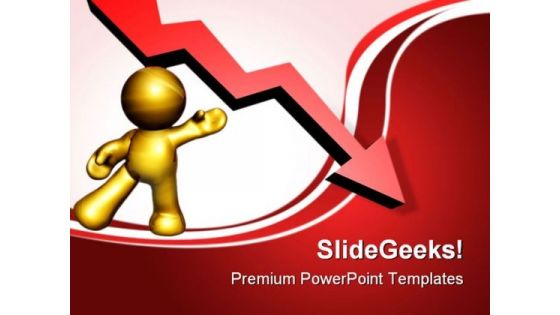 Presenting Down Turn Arrow Business PowerPoint Themes And PowerPoint Slides 0811