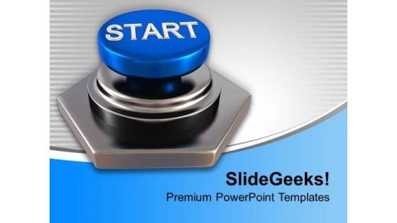 Press Start Button To Start Competition PowerPoint Templates Ppt Backgrounds For Slides 0313 Press Start Button To Start Competition PowerPoint Templates Ppt Backgrounds For Slides 0313