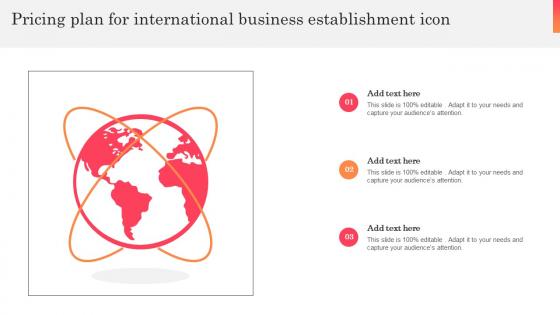 Pricing Plan For International Business Establishment Icon Information Pdf