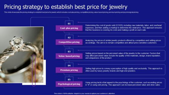 Pricing Strategy To Establish Best Price For Jewelry Jewelry Products Business Background Pdf