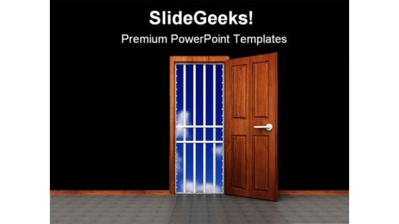 Prison Door Business PowerPoint Themes And PowerPoint Slides 0711