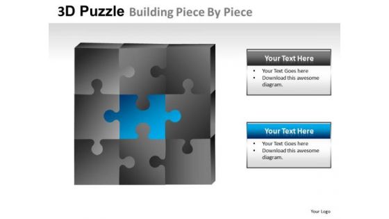 Problem 3d Puzzle Buidling Piece PowerPoint Slides And Ppt Diagram Templates