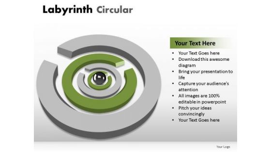 Problem Puzzle Labyrinth Circular PowerPoint Slides And Ppt Diagram Templates