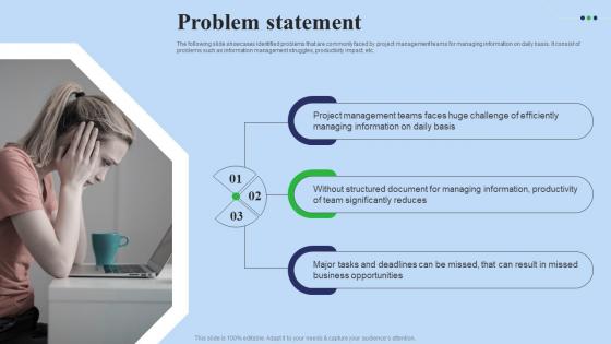 Problem Statement Fundraising Pitch Deck For Digital Software Company Designs Pdf