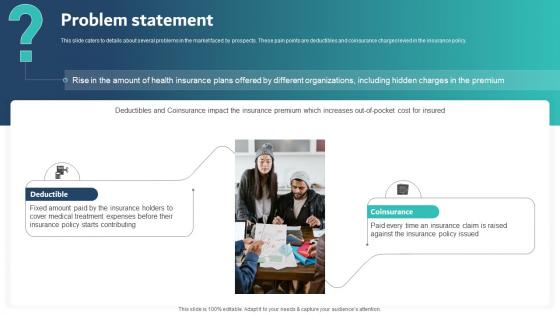 Problem Statement Healthcare Insurance App Capital Raising Pitch Deck Information Pdf