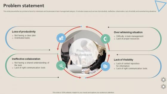 Problem Statement Work Management Tool Pitch Deck Problem Statement Work Management Tool Pitch Deck