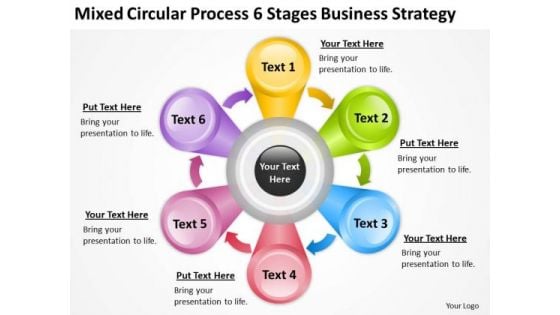 Process 6 Stages Business Strategy Plans Format PowerPoint Templates