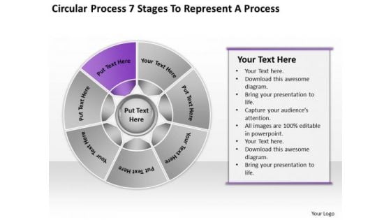 Process 7 Stages To Represent Business Plan Template PowerPoint Slides