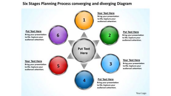 Process Converging And Diverging Diagram Circular Spoke PowerPoint Templates