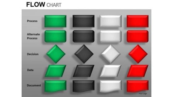 Process Data Document Symbols Flow Chart Poerpoint Slides