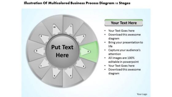 Process Diagram 10 Stages Business Plan Template For PowerPoint Slides