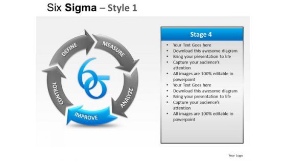 Process Flow Diagram On Six Sigma Ppt Slides