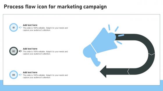 Process Flow Icon For Marketing Campaign Portrait Pdf