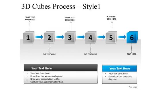 Process Flowchart Diagram 3d Cubes PowerPoint Presentation Slides And Ppt Templates