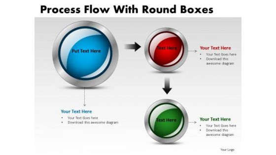 Process Flowchart Stages With Round Buttons PowerPoint Slides And Ppt Templates
