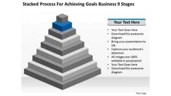 Process For Achieving Goals Business 9 Stages Development Plans PowerPoint Slides