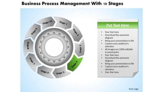 Process Management With 10 Stages Sample Plan For Business PowerPoint Templates