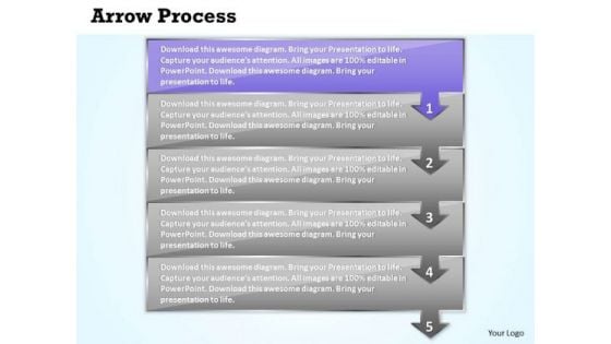 Process PowerPoint Template Arrow 5 Stages Project Management Ppt 2 Image