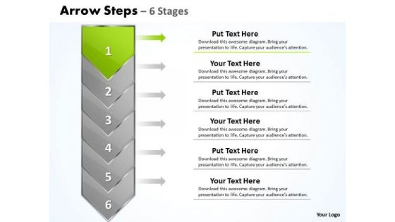 Process PowerPoint Template Arrow 6 Stages 1 Communication Skills Design