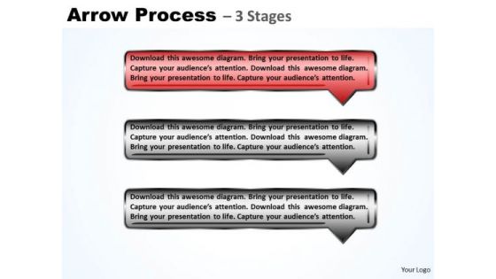 Process PowerPoint Template Arrow Using 3 Rectangles Business Plan Image