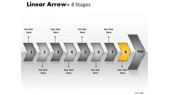 Process PowerPoint Template Connected Description Of 8 Shapes Arrows Graphic