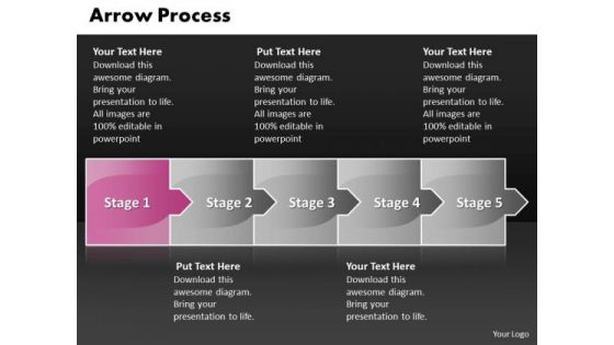 Process Ppt Background Arrow 5 Stages Business Plan PowerPoint 2 Image