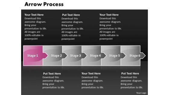 Process Ppt Template Arrow 6 Stages Operations Management PowerPoint 2 Design