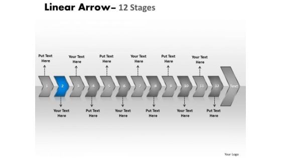 Process Ppt Template Seriate Representation Of 12 Shapes Arrows PowerPoint 3 Design