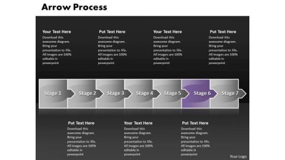 Process Ppt Theme Arrow 7 States Diagram Time Management PowerPoint Graphic