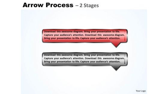 Process Ppt Theme Linear Using 2 Bubble Shapes Arrows PowerPoint Image