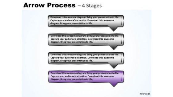 Process Ppt Theme Reasonable Model Using 4 Rectangular Arrows 5 Design