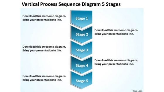 Process Sequence Diagram 5 Stages Small Business Plan Samples PowerPoint Templates