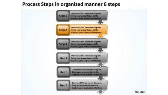 Process Steps In Organized Manner 6 Free Business Plans Examples PowerPoint Slides