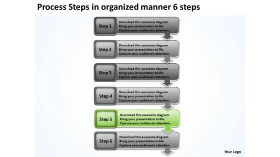 Process Steps In Organized Manner 6 Sample Business Proposal Outline PowerPoint Slides