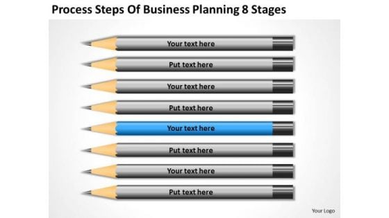 Process Steps Of Business Planning 8 Stages Plans PowerPoint Slides