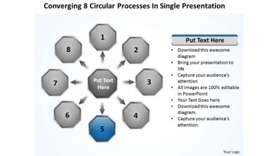 Processes In Single Presentation Relative Circular Flow Arrow Network PowerPoint Templates