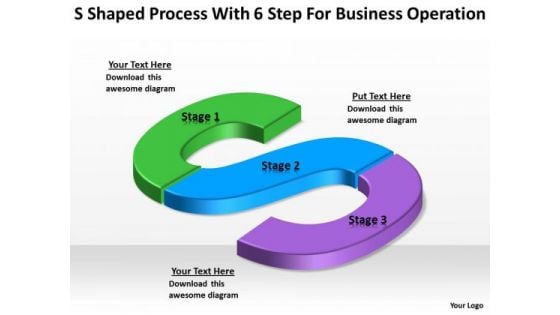 Proceswith 6 Step For Business Operation Ppt Business Plan PowerPoint Templates