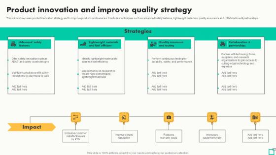Product Innovation And Improve Quality Strategy Innovative Tactics For Revving Up Strategy SS Product Innovation And Improve Quality Strategy Innovative Tactics For Revving Up Strategy SS