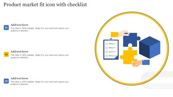 Product Market Fit Icon With Checklist Elements Pdf