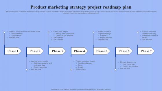 Product Marketing Strategy Project Roadmap Plan Ppt Infographics Example Introduction pdf