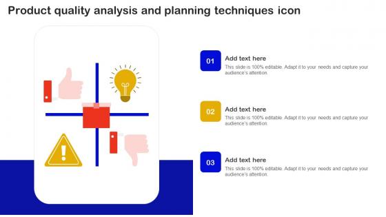 Product Quality Analysis And Planning Techniques Icon Formats Pdf